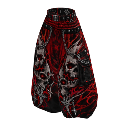 Crimson Skull Baggy Pants 💀🔥