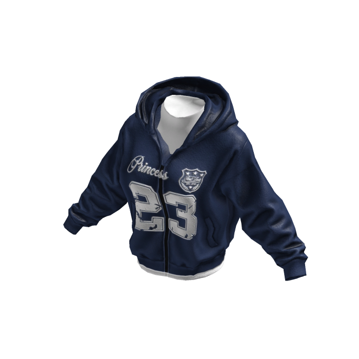 Navy Blue Athletic Jersey Hoodie