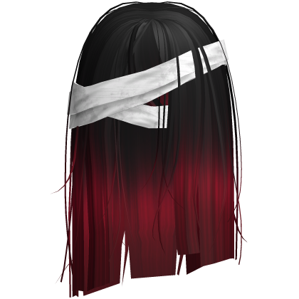 Horror Black Red Short Hair w White Bandages Roblox item