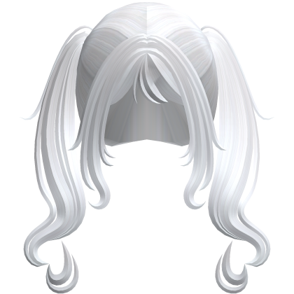 Swirly Curled Long Pigtails (White)