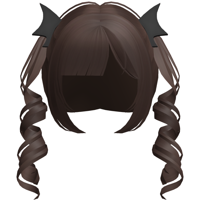 brown thin swirly bat moe pigtails