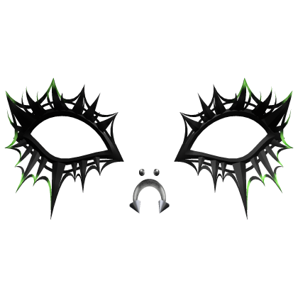 goth alt green lashes w/ piercings