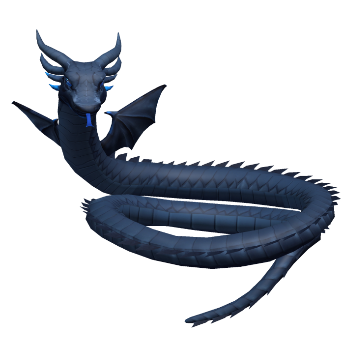 Blue dragon wrapped around neck