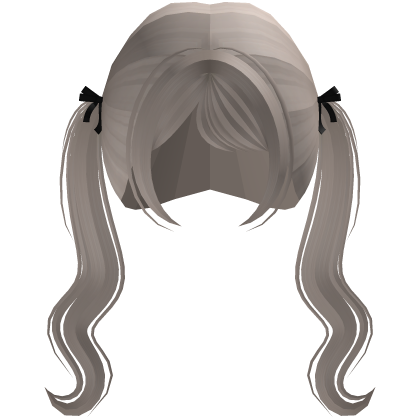 𑣲 cute long flowy pigtails with bows (blonde)