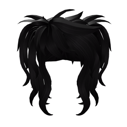 Y2K Black Emo With Long Pigtails Hair Roblox item