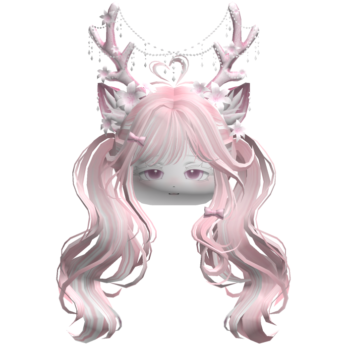 Ethereal Christmas Fairy Fawn Pigtails w/ Antlers