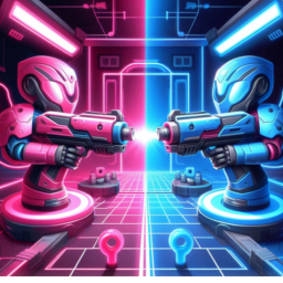 Pink VS Blue Lasertag!