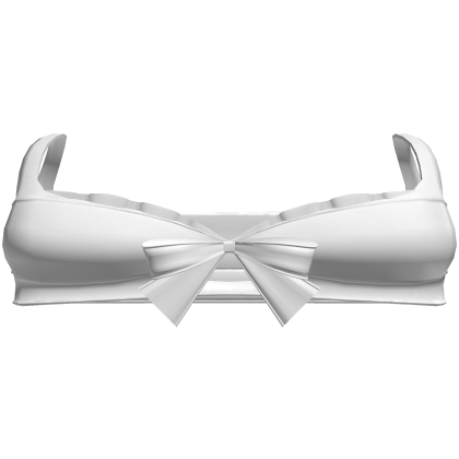 ♡ kawaii short ruffled white top w bow Roblox item