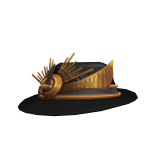 Elegant Gold & Black Ornate Fedora