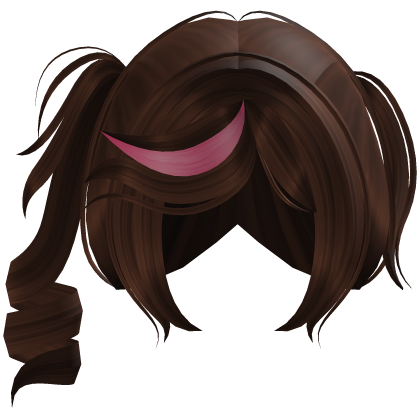 ᜊ ꒰ crimson's cute curly side ponytail hair brown Roblox item