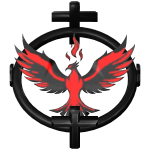 Ruby Phoenix Cross Halo