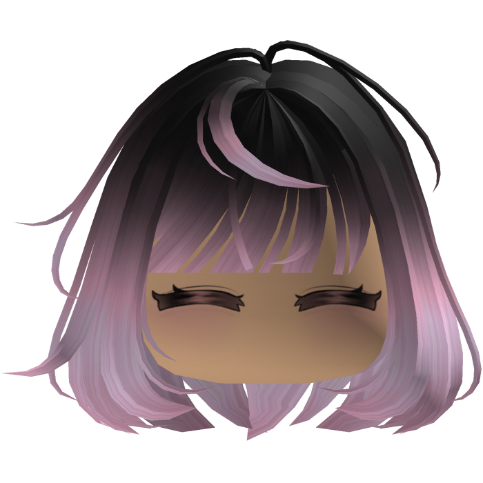 Cute emo y2k hair fluffy (black pink)