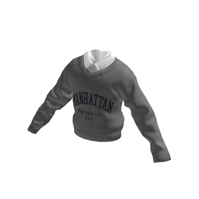 Gray Manhattan Sweater w/ Polo Collar