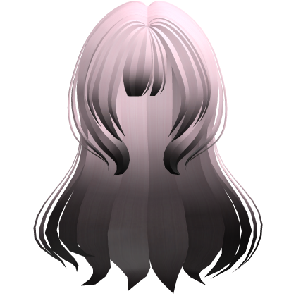 long 2000s moe fluffy anime hair pink black Roblox item