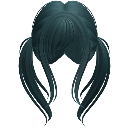 Long Wavy Pigtails with Bangs Teal Roblox item