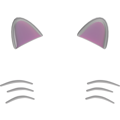 (White) Cute Cat Ears w/ Whiskers