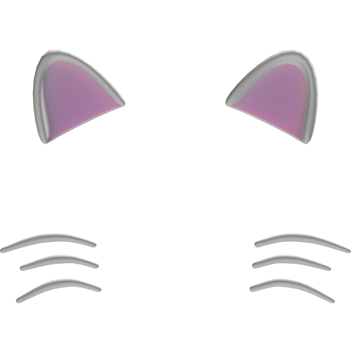 (White) Cute Cat Ears w/ Whiskers