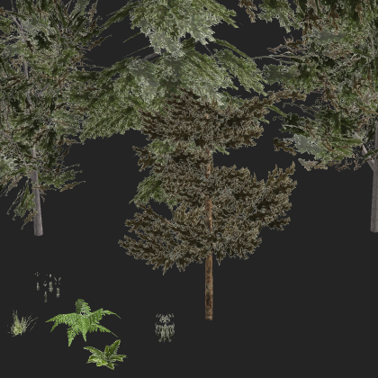 Realistic Low Poly Forest Set