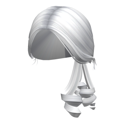 -',ৎ Preppy Low Cute Curly Ponytail in White