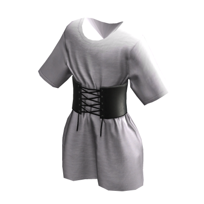 Corset Tied T-Shirt - White thumbnail