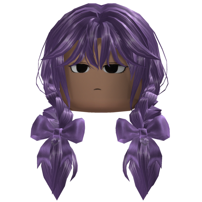 Twin Braided Hair w/ Bows (Purple)