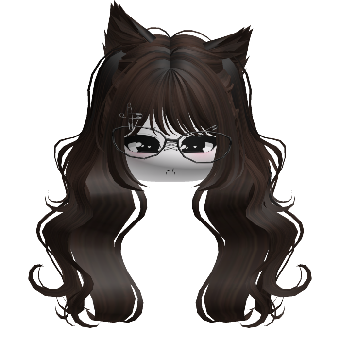 Wavy Moe Pigtails w/ Cat Ears (Brown)