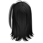 Emo half up side ponytail in Black