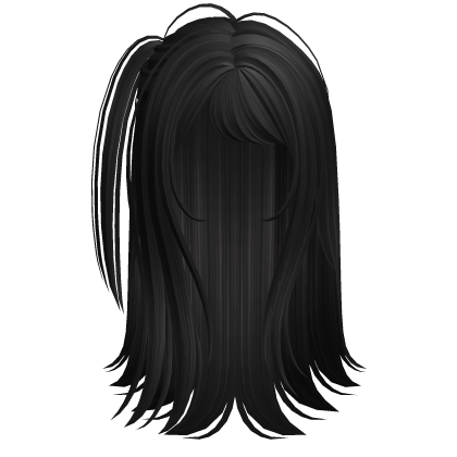 Emo half up side ponytail in Black