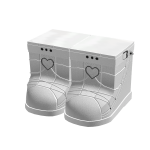 Goth Heart White Boots