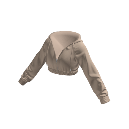Cropped Track Hoodie Beige thumbnail