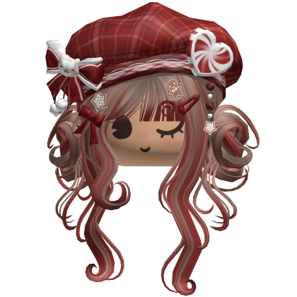 ♡ Christmas Swirly Wispy Buns (Brown & Red)