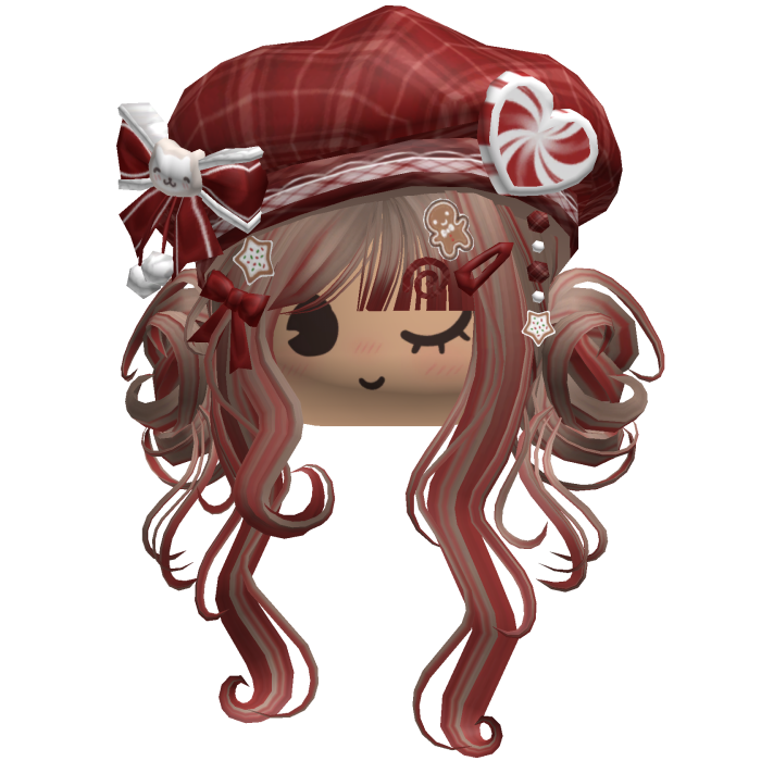 ♡ Christmas Swirly Wispy Buns (Brown & Red)