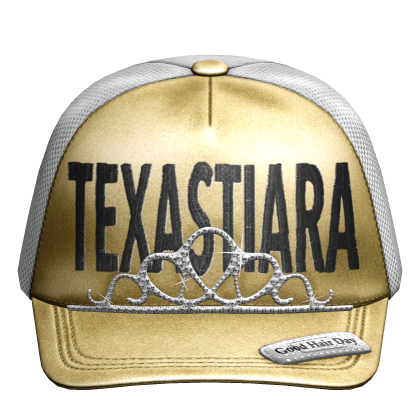 2000s Gold White Texas Tiara Trucker Cap
