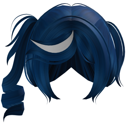 ᜊ ꒰ crimson's cute curly side ponytail hair blue Roblox item