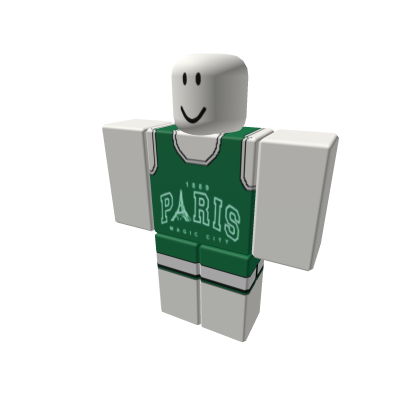 summer male swimsuit outfit PARIS green and white thumbnail