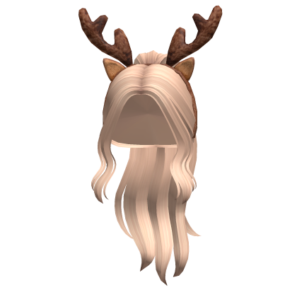 Christmas Ponytail Hair w/ Reindeer Ears (Blonde) Roblox item