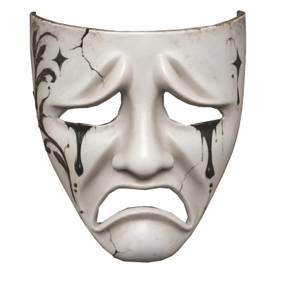 Cracked Porcelain Tragedy Mask