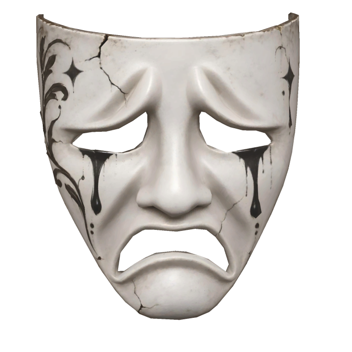 Cracked Porcelain Tragedy Mask