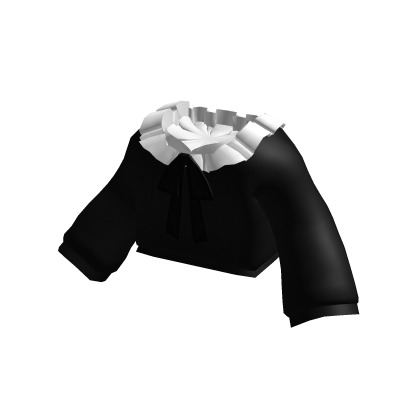 ♡ black & white gothic cute ruffled collar sweater