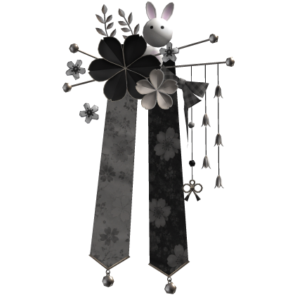 Monochrome Silver Sakura Japanese Flower Hairclip
