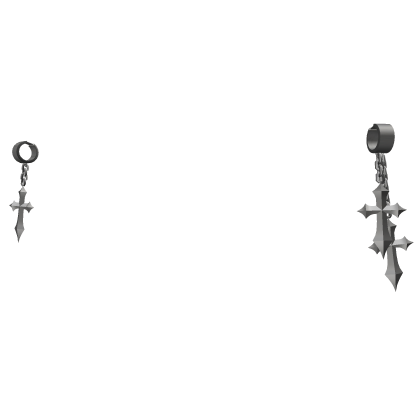 Silver Double Cross Earrings