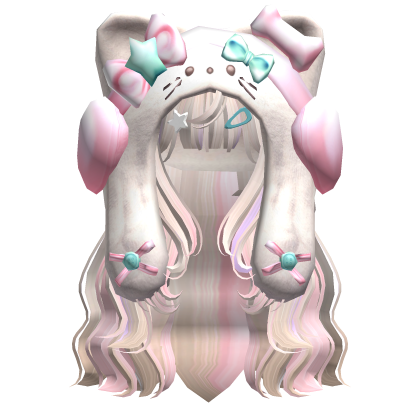 Colorful Beige Cute Cozy Kitty Hood Hair