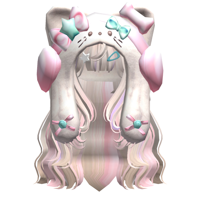 Colorful Beige Cute Cozy Kitty Hood Hair