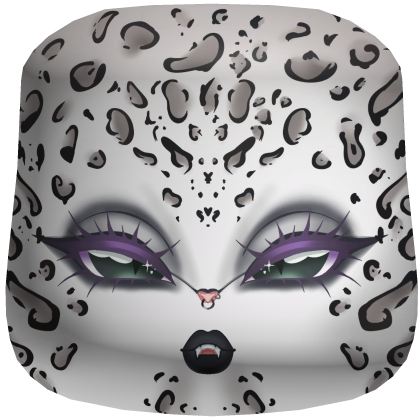 White And Purple Snow Leopard Mask ୨ৎ °