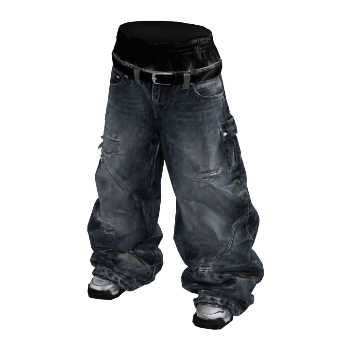 Y2K Baggy Sagging Cargo Jeans with Shoes