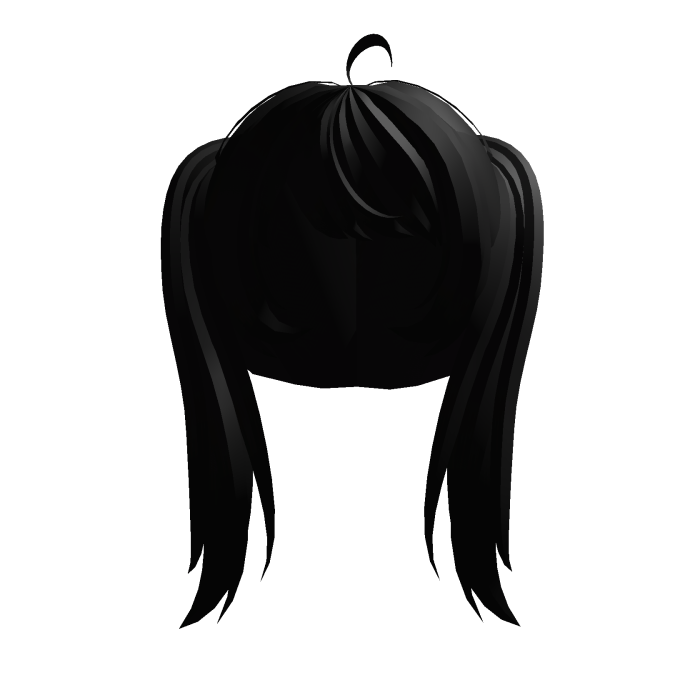 ♡ : adorable black flowy pigtails 
