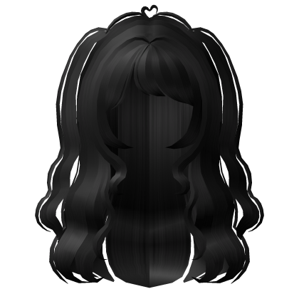 . ‿ ♡ flowy fairytale pigtail wavy hair black Roblox item