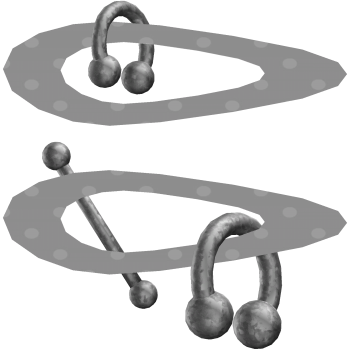 black white cute emo piercings hair clips moe y2k