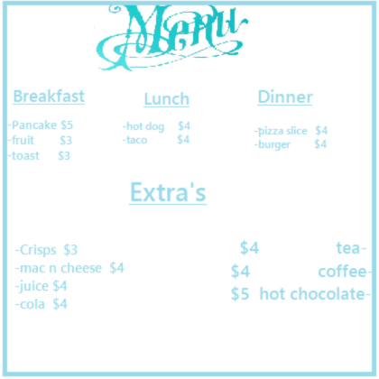  (NEW!) Bloxburg cafe menu  Roblox decal