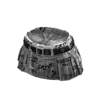 Y2K NewsPaper Mini Skirt (White) thumbnail